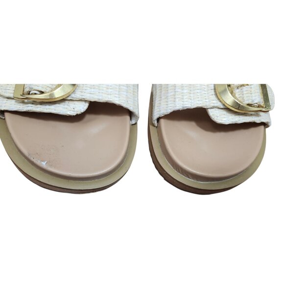 Billini Tayo Raffia Buckle Slide Sandals Natural Size 10 New Without Box - Picture 4 of 11